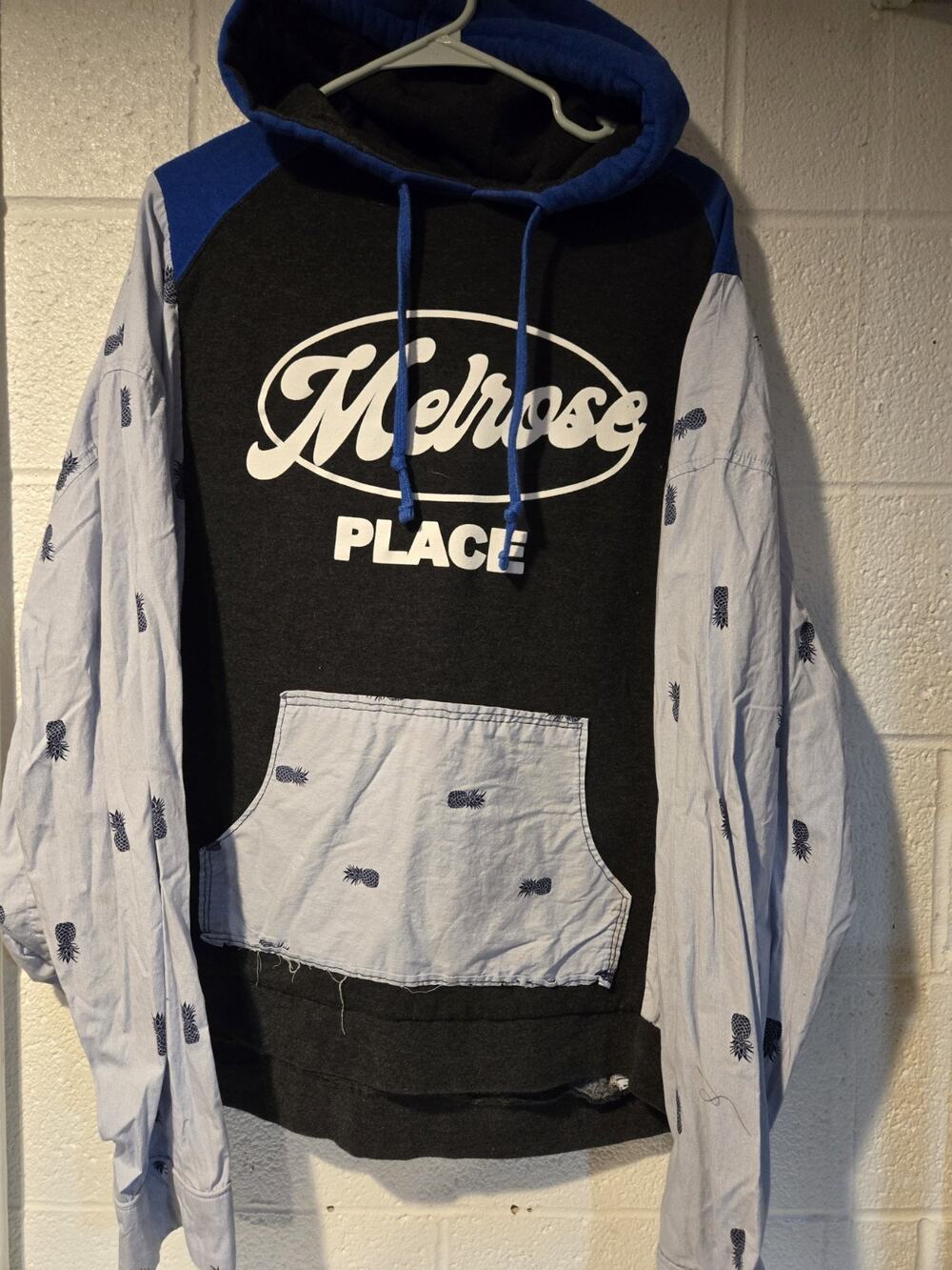 Melrose Place Hoodie Gray Blue Size XL Used Good Condition